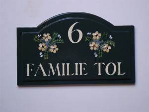 Engelse stijl houten naambord handgeschilderd 