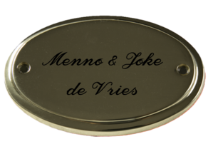 Messing naamplaatje