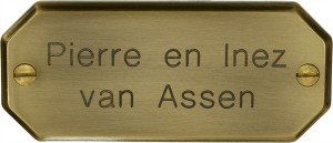 Bronzen naambord