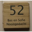 Houten eiken naamplaat