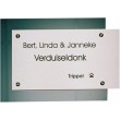 Rvs naambord met achterplaat